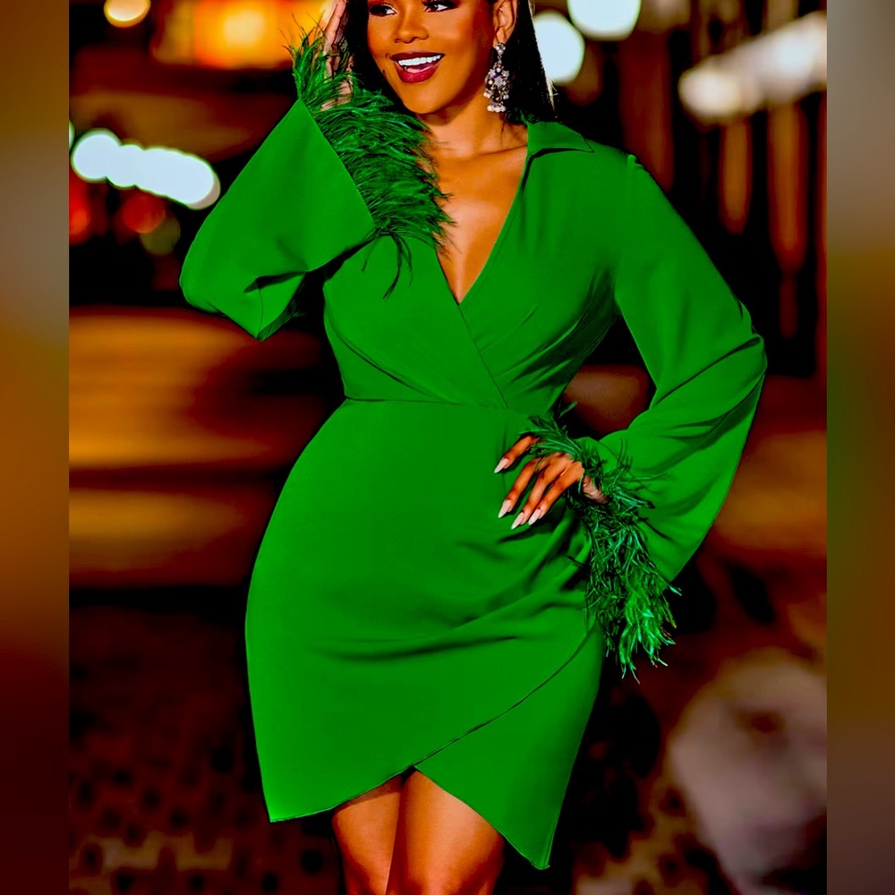 Sexy Green High Waisted Dress